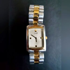Citizen Watch Mens Stainless Steel Silver Gold Battery Water Resist Quartz